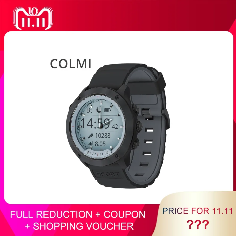

COLMI Smart watch M5 Transparent Screen IP68 Waterproof Luminous hands Heart Rate Monitor Stainless Steel Bezel BRIM Smartwatch