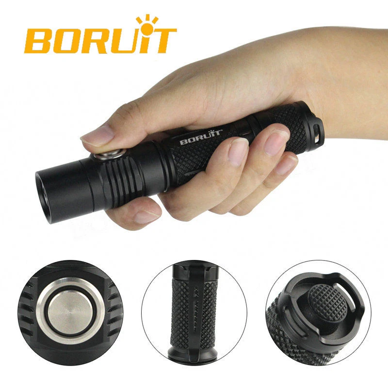 Фонарик BORUiT BC03 18650 лм светодиодный USB перезаряжаемый тактический для