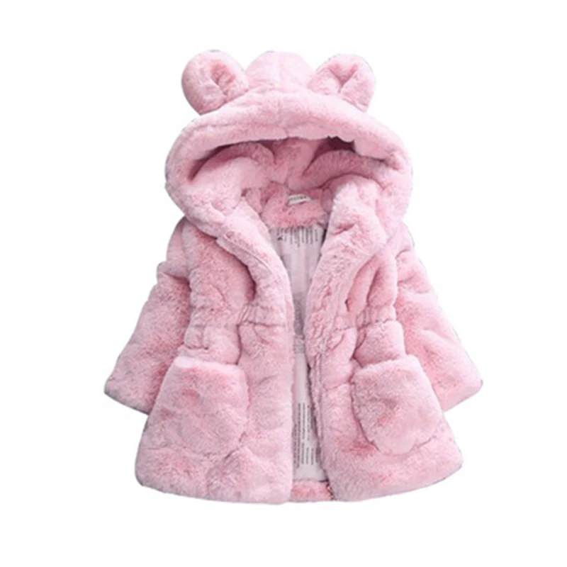 Куртки для девочек г., осенне-зимняя куртка для девочек, меховые пальто детская теплая верхняя одежда с капюшоном, пальто для девочек, одежда детская куртка