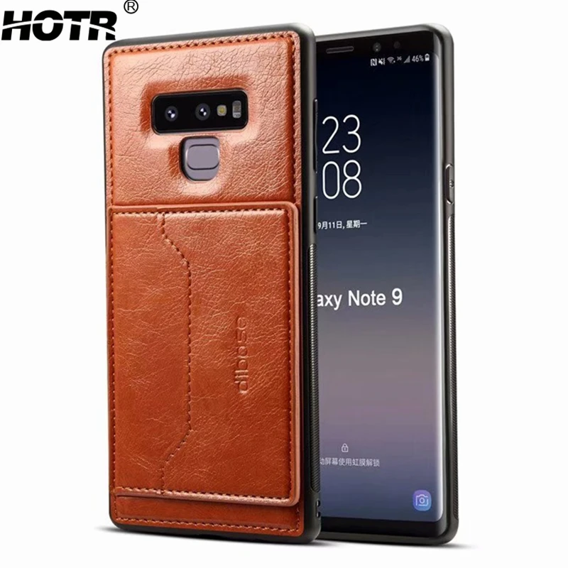 Магнитный автомобильный держатель кожаный чехол-накладка для Samsung Galaxy Note 9 8 чехол