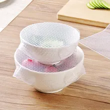 1 шт. Прозрачная силиконовая прилипающая пленка Многофункциональная крышка для еды свежая сохраняя обертка для еды обертка s уплотнение Вакуумная крышка стрейч ок 0599