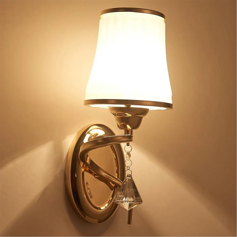 

LED wall light living room bedroom bedside lamp garden simple European staircase aisle balcony background wall crystal wall lamp