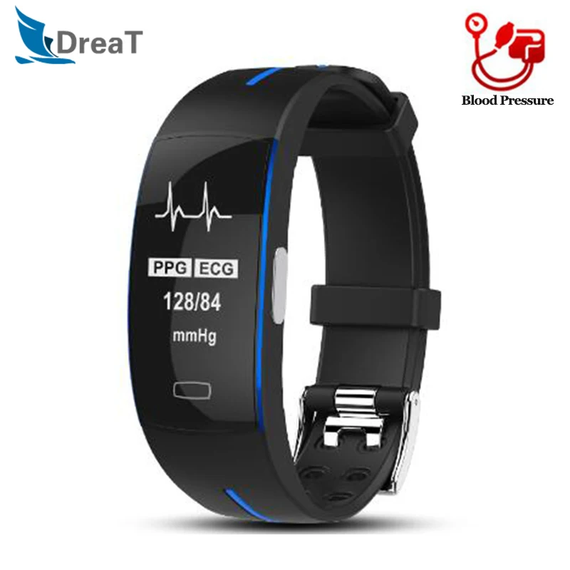 

P3 Smart Bracelet ECG+PPG Blood Pressure Heart Rate Monitoring IP67 Waterpoof Pedometer Sport Smart Fitness Band for IOS Android