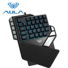 AULA Single Hand Keyboard Wired Keypad 7 Colors RGB Backlight for Desktop Laptop Phone Mini One-hand Gamer Gaming keyboard#2062