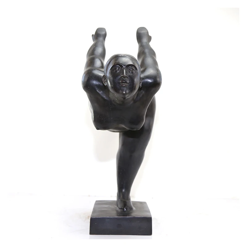 

Hot sale fat lady yoga figurines woman art in bronze copper