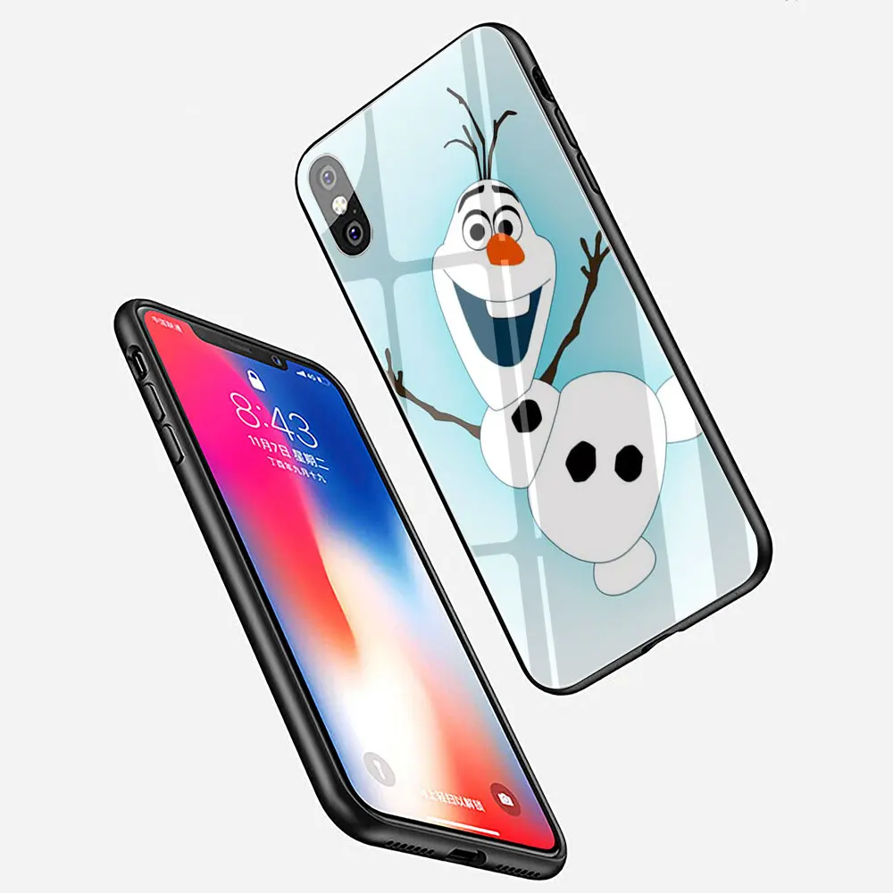 Милый чехол olaf snow man из закаленного стекла для iPhone 11 Pro 6 6S Plus 7 8 Plus X XS XR XS Max