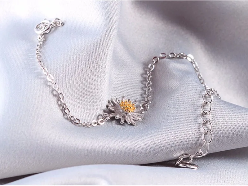 Sinya Sunshine flowers charm bracelet in 925 sterling silver for women girls Mom 2017 New years gift 16cm+2.5cm length Hot sale 2017 New arrival Hot sale Biggest promoti (3)