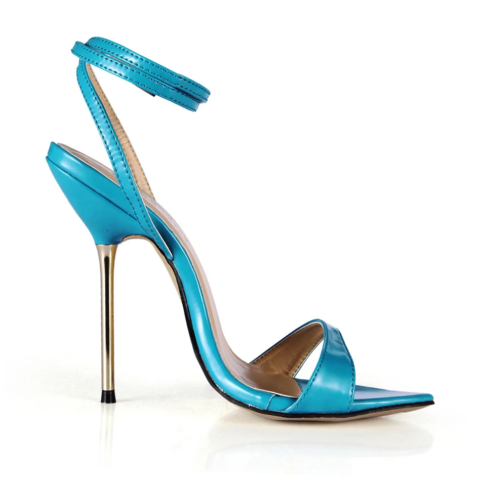 CHMILE CHAU/пикантная обувь для вечеринок; женские босоножки на высокой шпильке с металлическим каблуком и ремешком на щиколотке; большие размеры; 10,5; zapatos mujer; 3845-i6