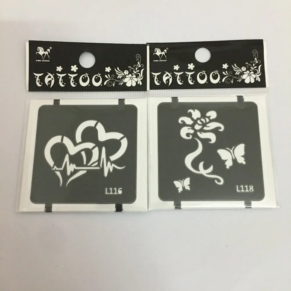L116hot sale Glitter Tattoo Stencil Drawing For Painting Airbrush