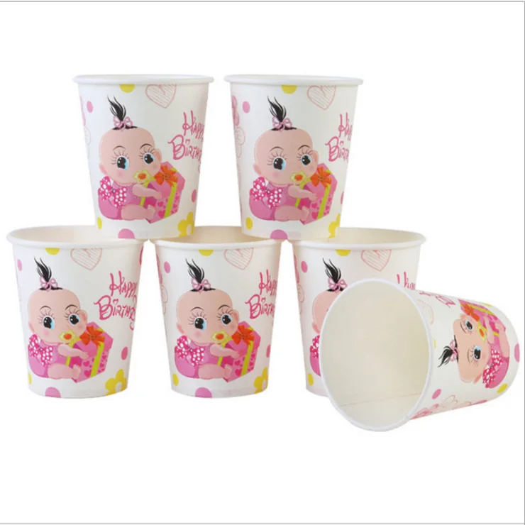 FANLUS Creative Princess Friendship Birthday Party Paper Cups Disposable Tableware (6pcs), Multi Color Party Supplies (21)