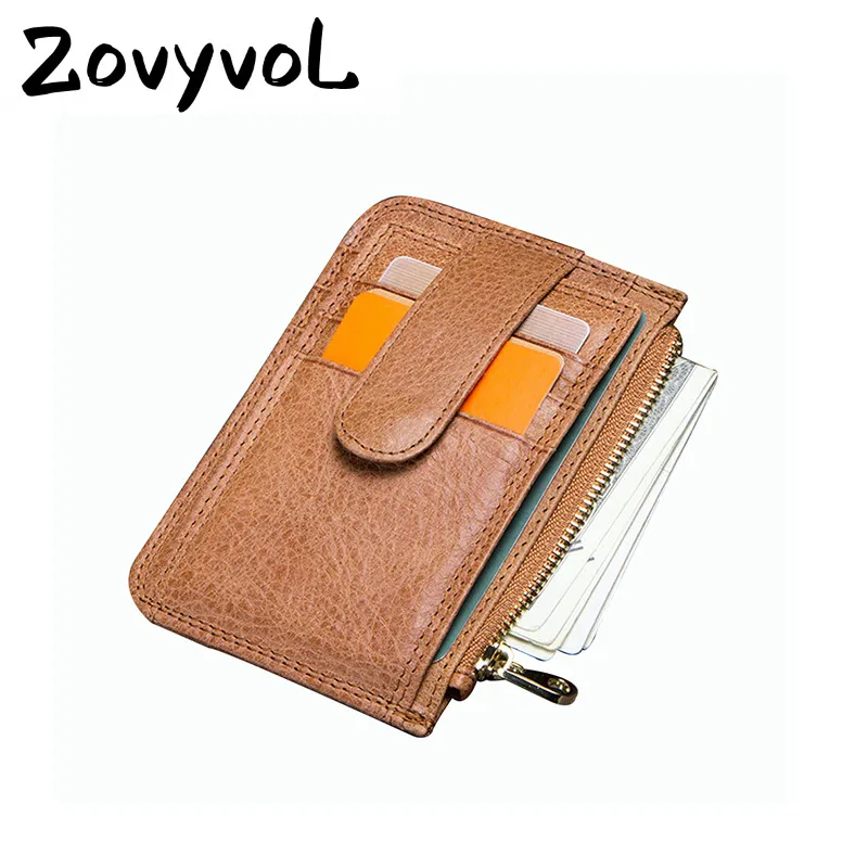 

BISI GORO Case Genuine Leather Small Men Wallet Casual Credit Card Holder Thin Men Wallet Black Card Package Money Bag Coin Purs