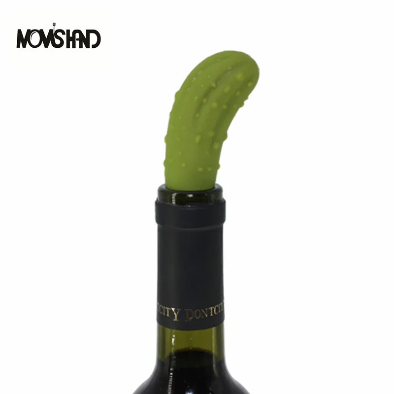 

MOM'S HAND Funny Cucumber Resealable Silicone Bottle Wine Stopper