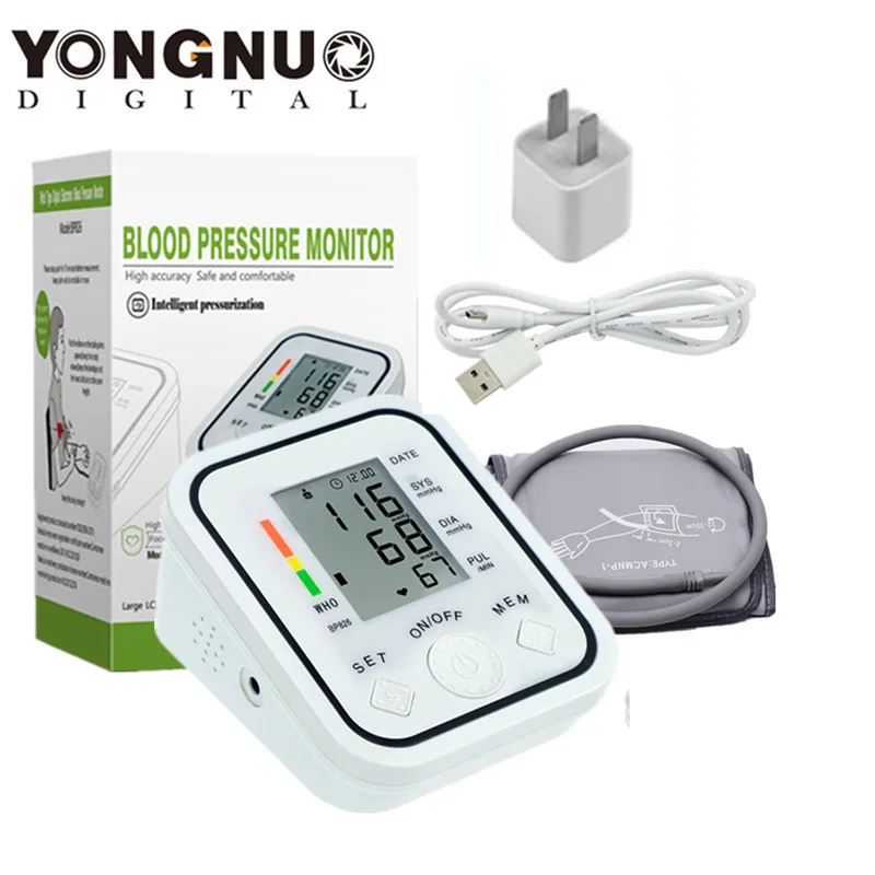 

Digital Upper Arm Blood Pressure Pulse Monitor Household tonometer Portable Health Care Meter Sphygmomanometer medical equipment