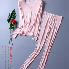 50% шелк 50% Вискоза Женская база слои теплое термобелье кальсоны для женщин комплект M, L, XL SG382