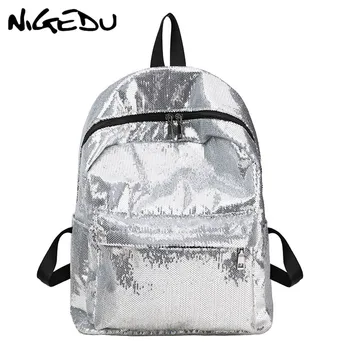 

Fashion Shiny Sequins Backpacks for Teenage Girls School Bag women Beading Backpack Female laptop bag Rucksack Mochila Silver