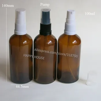 

360 x 100ml Amber Brown Glass Lotion Pump Bottle,100 cc Glass Essential Oil Bottle With Pump.