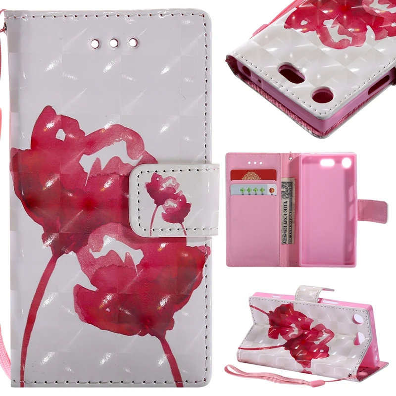 

sFor Etui Sony Xperia XZ1 Compact Case Flip Leather Wallet Card Slot Phone Cases For Coque Sony Xperia XZ1 Compact Cover