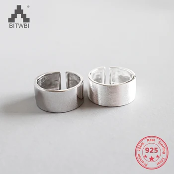 

100%925 Sterling Silver Simple Geometric Wide Glossy Rings Sterling Silver Jewelry