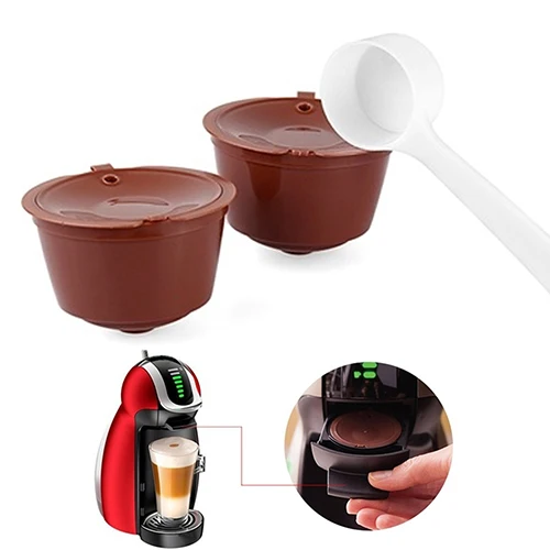 2Pcs Refillable Reusable Coffee Capsules Fit for Nescafe Genio with