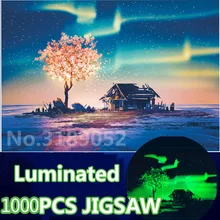 Высококачественный светящийся пазл, деревянная головоломка, 3D пазл, светящиеся в темноте, 1000 штук для взрослых
