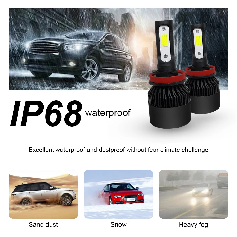 2X Car Headllight H7 LED H4 LED H11 Bulb H1 9005 9006 72W 8000LM 6000K Fog Light 12V/24V Auto Headlamp Lamps 2X Car Headllight H7 LED H4 LED H11 Bulb H1 9005 9006 72W 8000LM 6000K Fog Light 12V/24V Auto Headlamp Lamps