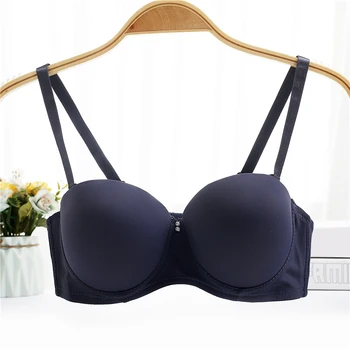

Yasemeen Solid Push Up Women's Underwear Invisible Bra 1/2 Half Cup Ultra-thin Cup Breathable Brassiere Strapless Adjustable Bra