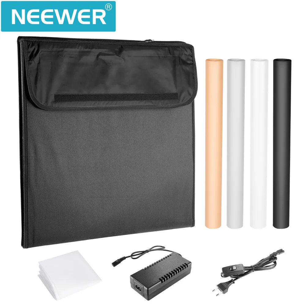 Neewer المحمولة طاولة قابلة للطي أعلى الصور ستوديو التصوير خيمة المدمج في (2) 30 LED الفرقة 5000 K مكعب نشر الفوتوغرافي Softbox للكاميرا Neewer المحمولة طاولة قابلة للطي أعلى الصور ستوديو التصوير خيمة المدمج في (2) 30 LED الفرقة 5000 K مكعب نشر الفوتوغرافي Softbox للكاميرا