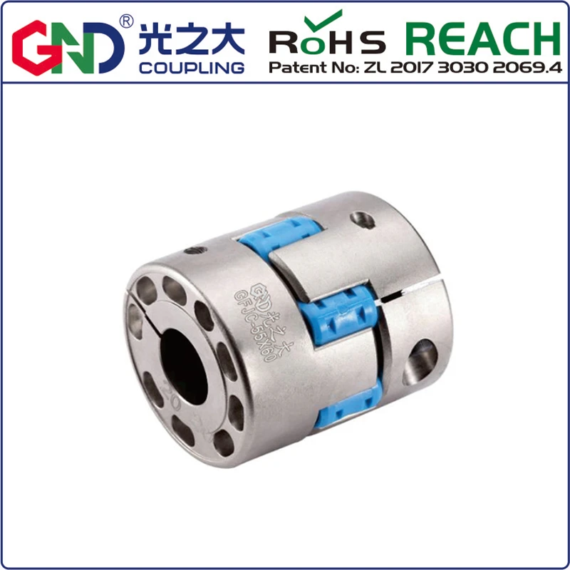 

GND Flexible coupler GFJC D55 L60 aluminum alloy high rigidity jaw spiderHigh rigidity plum shaped clamp series couplings