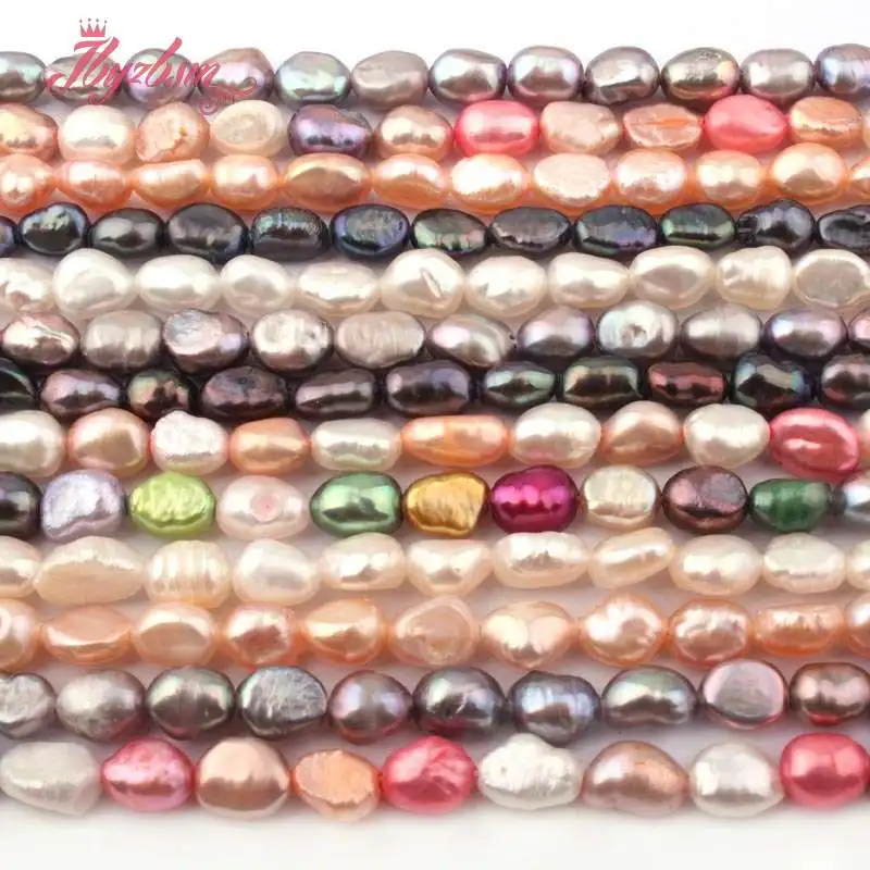 

4-6x5-8mm Freeform Freshwater Pearl Natural Stone Beads For Necklace Bracelet Jewelry Making Spacer Strand 14" Free Shipping