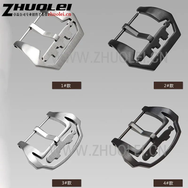 watches buckle clasp for PA watchband pin clasp 24 mm silver black stainless steel Strap accessories
