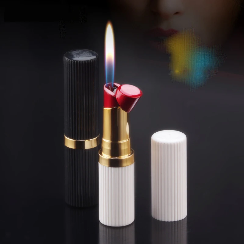 

Lipstick Butane Electronic Lighter Creative Cigar Cigarette Lighter Open Fire gas Lighters smoking accessories