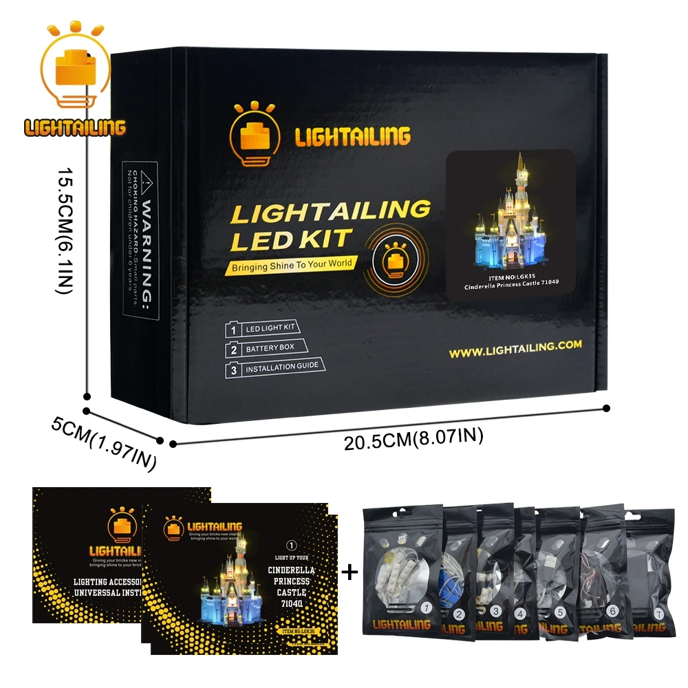 LIGHTAILING LED Light Kit For Creative Series Cinderella Princess Castle Model Light Set Compatible With 16008 And 71040 LIGHTAILING LED Light Kit For Creative Series Cinderella Princess Castle Model Light Set Compatible With 16008 And 71040
