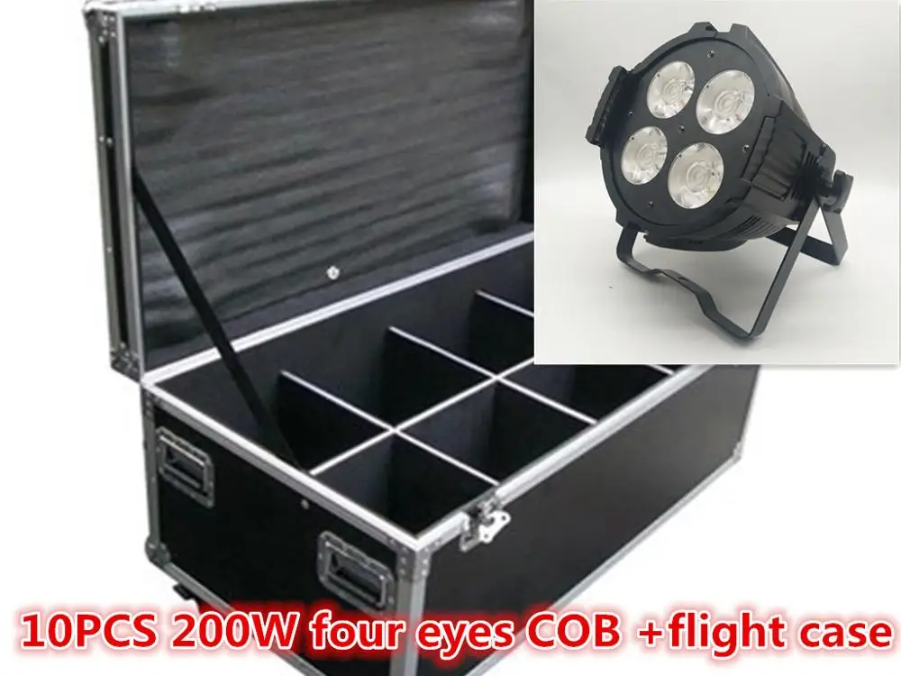 Чехол для полёта + 10 шт. высокая яркость COB 200 Вт LED par light двухцветная