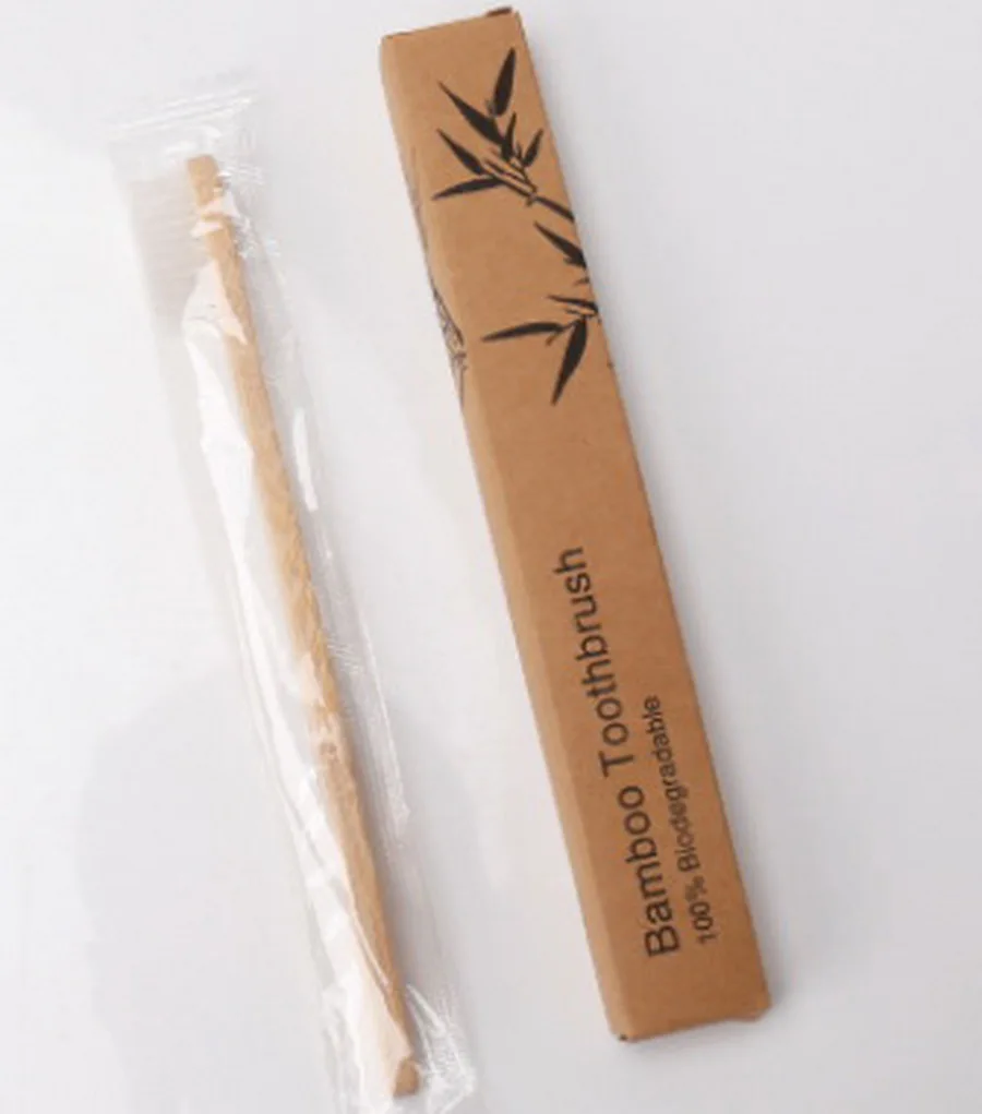 DHL 200pcs Soft Fibre Environmentally Wood Toothbrush Bamboo ToothBrush Wooden Handle Tooth brush - Цвет: Белый