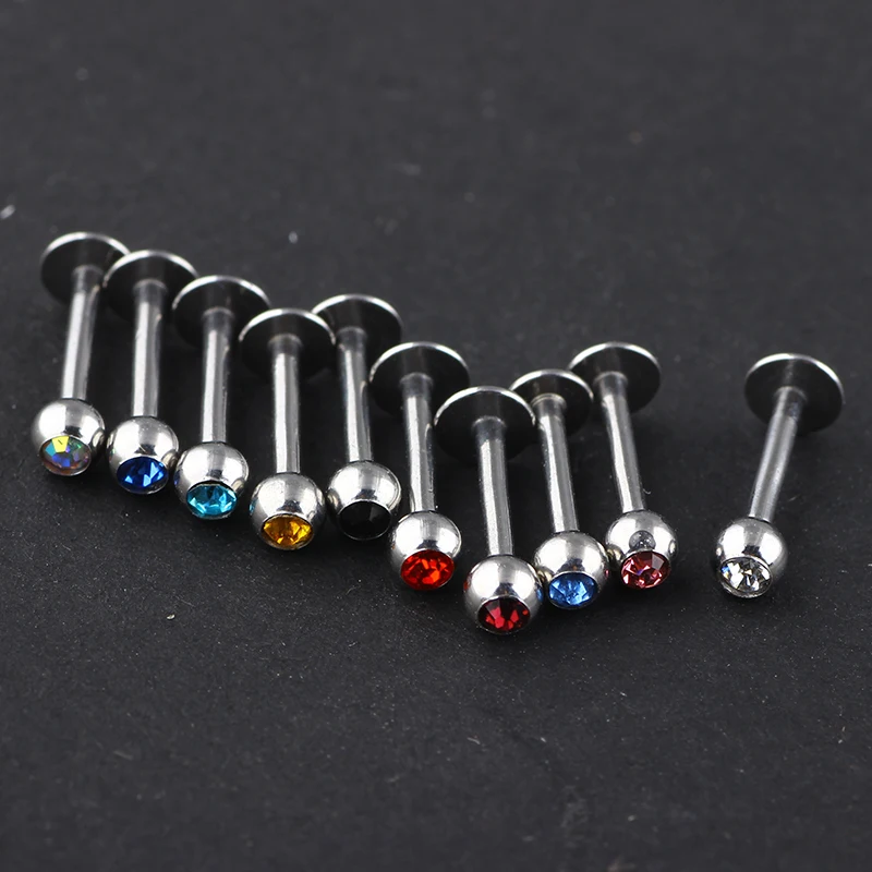 JUNLOWPY 100pcs Tragus Piercing 316L Surgical Steel lip Labret Ring Stud kits Ear Cartilage Earrings Body Jewelry Helix Piercing
