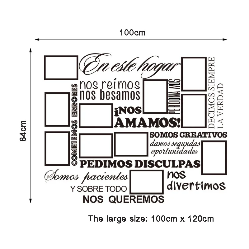 Семейный альбом, виниловые наклейки, Правила Дома, Настенный декор, Фреска, художественная наклейка для гостиной, домашний декор, украшение дома, плакат, 84 см x 100 см