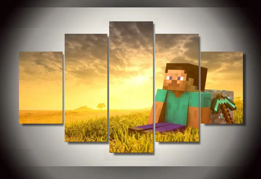 

Artistic originality Indoor Art Abstract Indoor Decor W4 Cartoon video game canvas decoration 5 pieces