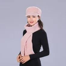 Зимние шапки для женщин, Вязаная Шапка-бини, шапка для девочек, брендовая шапка с кроликом, шарф, теплая Балаклава, маска, вязаная шапка для женщин