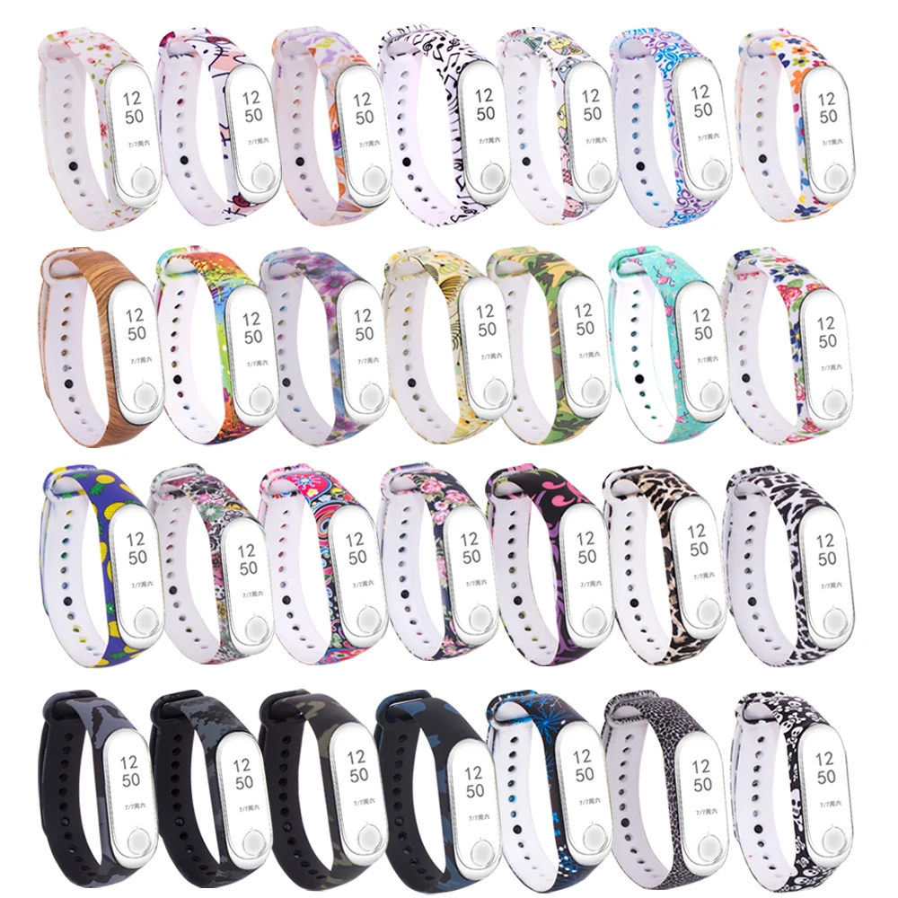 

ZUCZUG for Xiaomi Mi Band 3 4 Painted Sport Strap watch Silicone wrist strap For mi band 3 accessories bracelet Miband 4 3 Strap