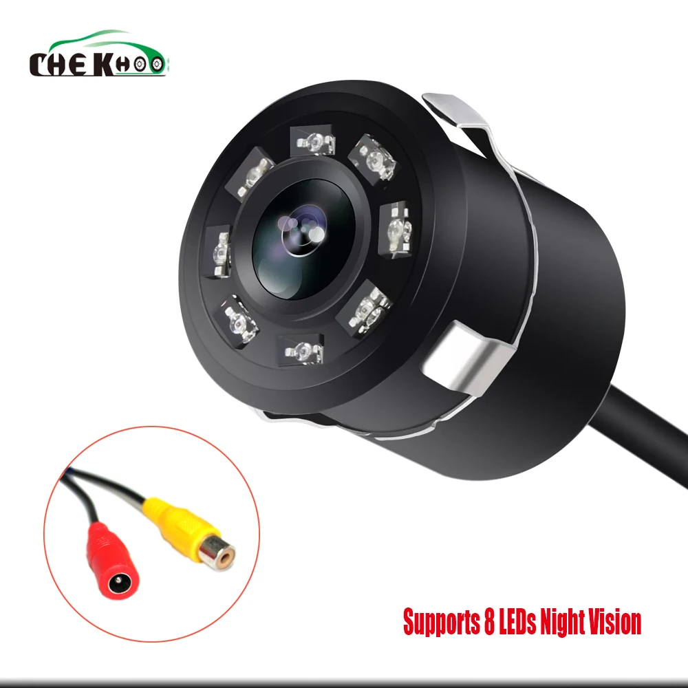 

1pcs 8Led Punching night vision Car Rear View Camera Auto Backup Parking Camera Waterproof 170 Width Angle Cam With Parking line