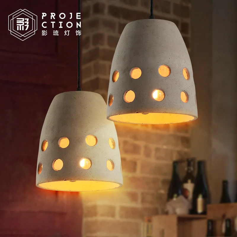 

Shadow village Pendant Lights American style village LOFT retro restaurant bar single head stair corridor cement iron LU8301