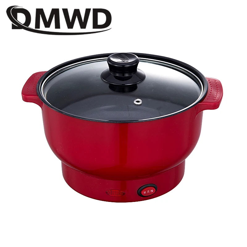 DMWD Mini Electric Skillet Stainless Steel 1.2L MultiCooker Hotpot