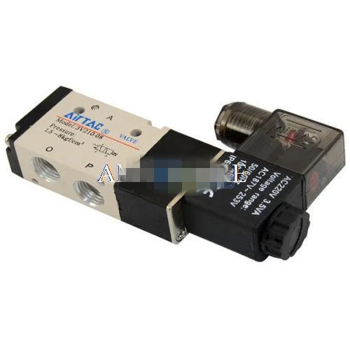 3V210-08 1/" BSP DC 12 V/24 V AC 24 V/36 V/110 V/220 V/380 V 3 way 2 позиционный пневматический Электрический электромагнитный клапан Air aluminum