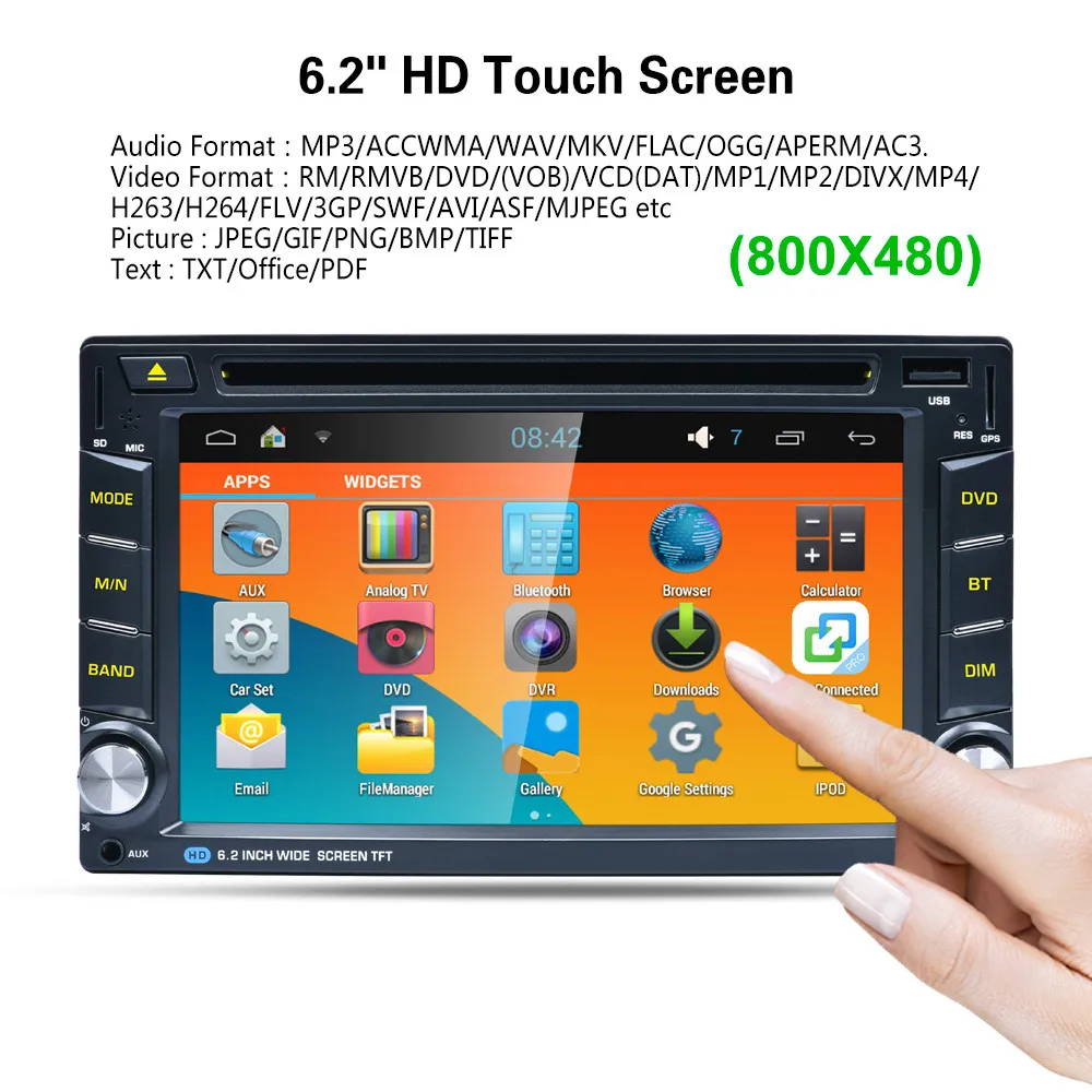 Discount Android Wifi GPS Nav Car In Dash USB/SD/AUX/MP3/CD DVD Player 6.2" Double DIN FM 13