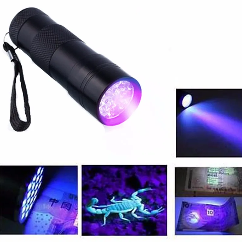 Best-Quality-Black-Mini-Aluminum-Portable-UV-Ultra-Violet-Blacklight-9-LED-uv-Flashlight-Torch-Light