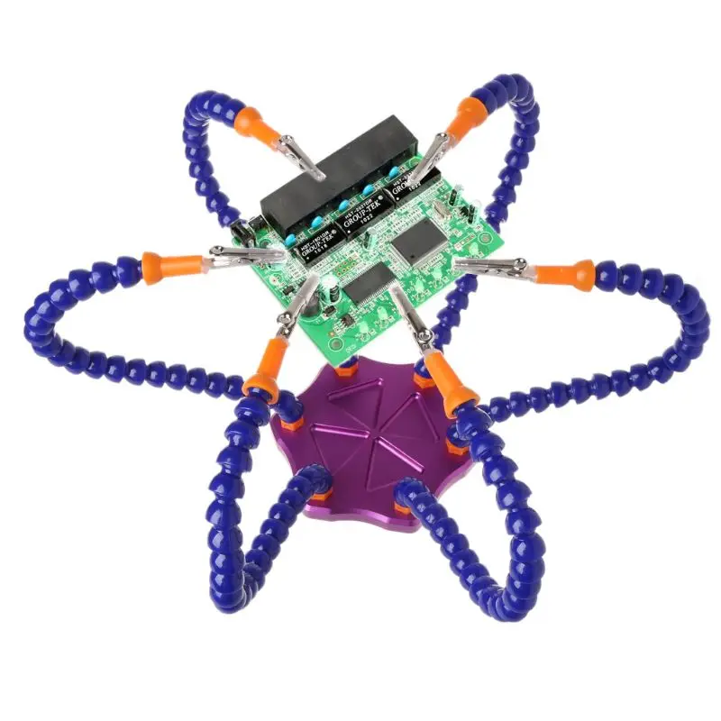 

Helping Third Hands Soldering Tool 6 Flexible Arms Welding Station For RC Model Black Blue Purple Red