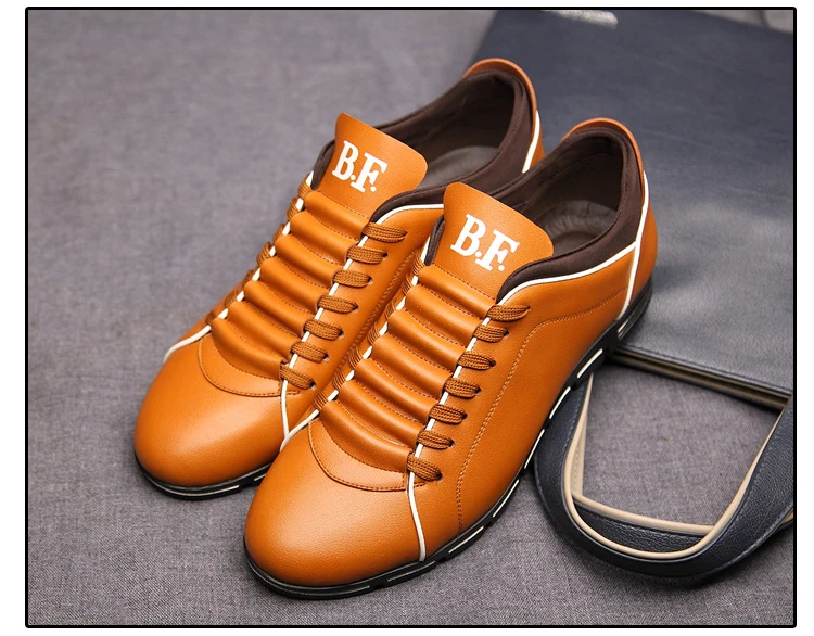 LAKESHI/Большие размеры 38-48; мужская повседневная обувь; модная кожаная обувь для мужчин; Летняя мужская обувь на плоской подошве; Прямая поставка