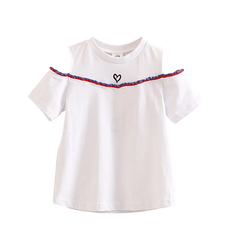 Girls Kids Strapless Short sleeved With Heart Printed Summer New