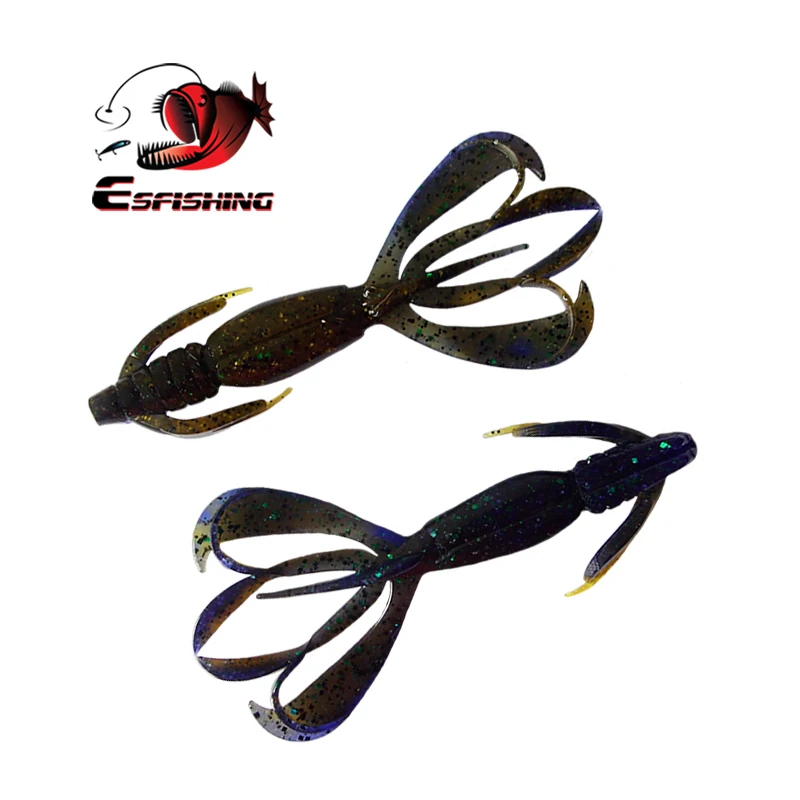 ESFISHING Pesca سيليكون الطعم الصيد إغراء طُعوم لينة مجنون الزعنفة 110 مللي متر 11.4g 5 قطعة Swimbait الكارب أدوات صيد باس الطعم