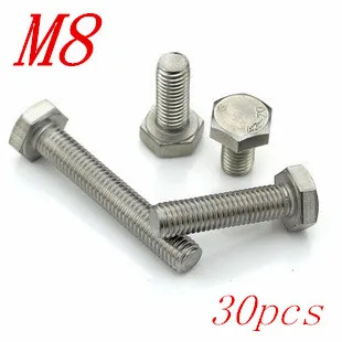 30 шт./лот Бесплатная доставка Метрическая Резьба M8 * 10/12/14/16/18/20/22/25/30/35/40-130 мм